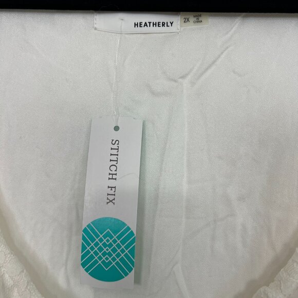 NWT Stitch Fix Heatherly Ivory White Floral Lace Midi Dress 2X - Picture 2 of 6